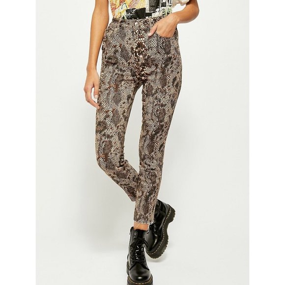 NWT Free People Raw High Rise Jegging / Snakeskin - Picture 2 of 7